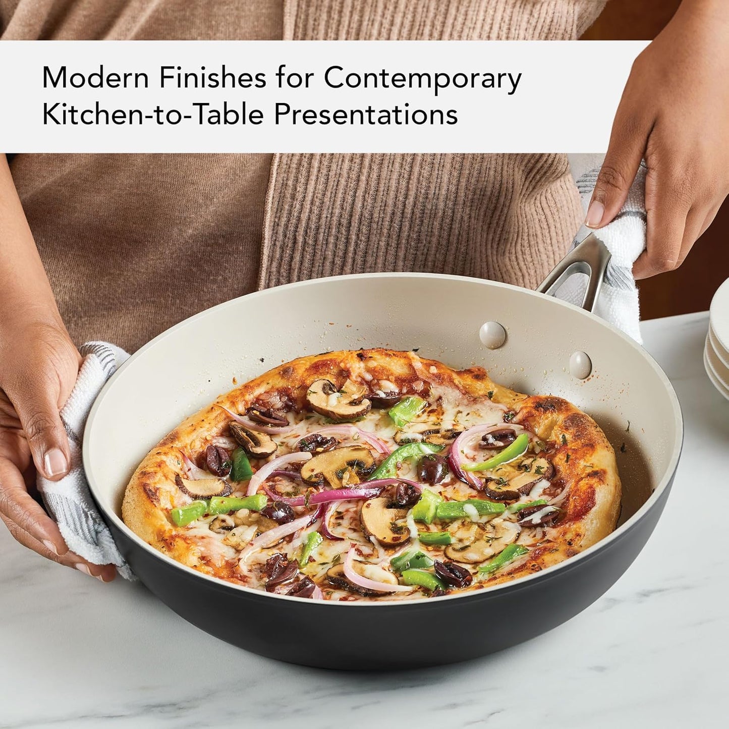 KitchenAid Hard Anodized Ceramic Nonstick Frying Pan/Skillet, 12.25 Inch, Matte Black