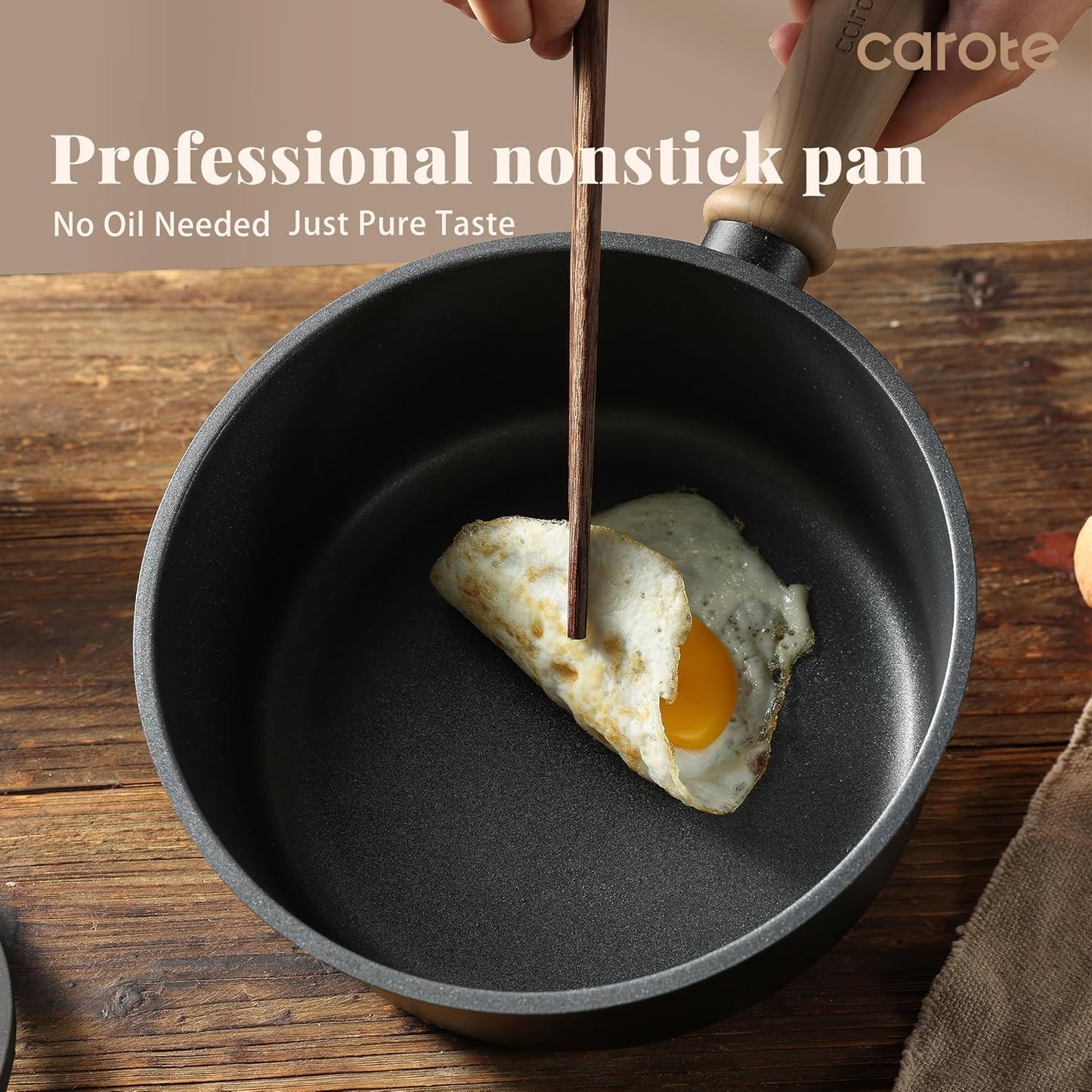 CAROTE Nonstick Sauce Pan Set With Lid, 1.5Qt & 2.6Qt Non Stick Saucepan Small Pots for Cooking, Multipurpose Ultra-light Titanium Small Kitchen Cooking pots, Induction Compatible, PFOA/PFOS Free