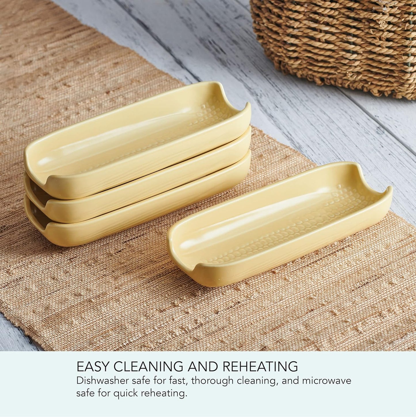 Pfaltzgraff Callie Stoneware Corn Dishes, Set Of 4, Yellow