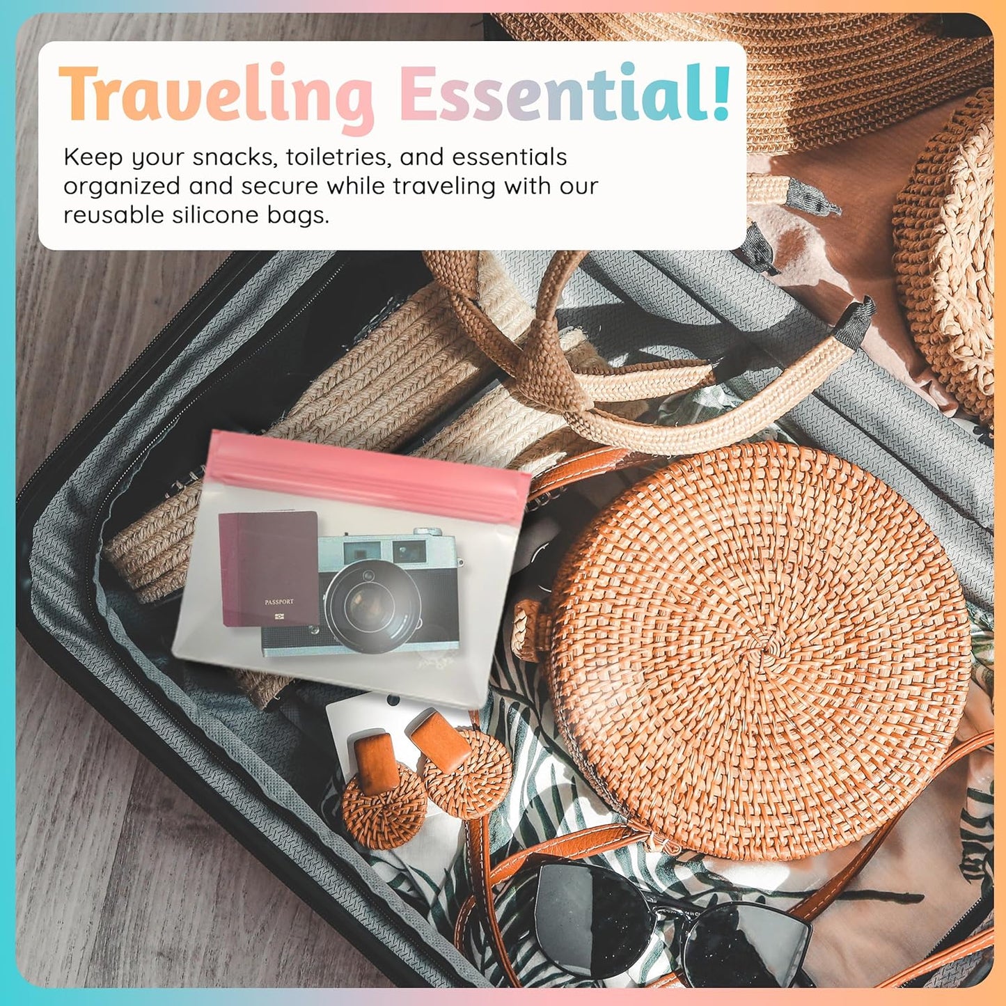 Reusable Silicone Food Storage Bags – 14-Pack Stand-Up, BPA-Free, Freezer, Dishwasher Safe & Eco-Friendly – 3 L, 8 M, 3 S Bags – Airtight Leakproof, Sandwich, Snack, and Meal Prep Baggies (Multicolor)