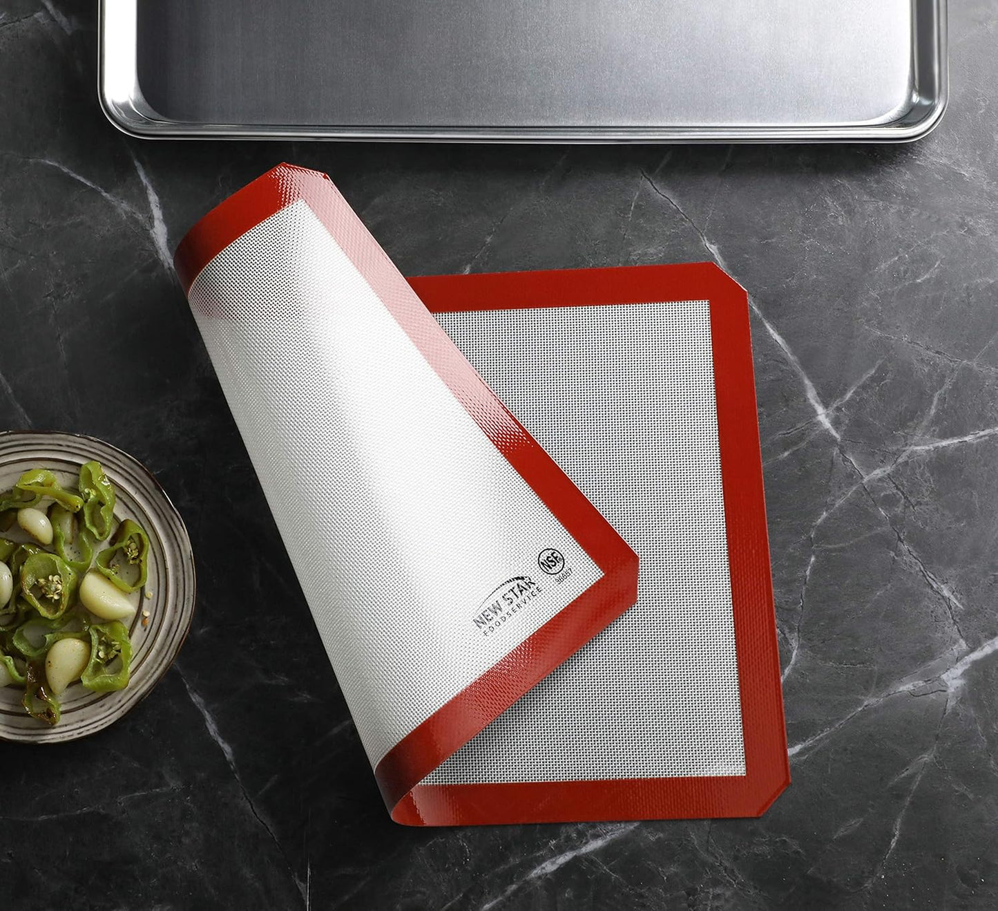 New Star Foodservice 36657 Commercial Grade Silicone Baking Mat Non Stick Pan Liner, 14 x 20 inch (Two-Thirds Size)