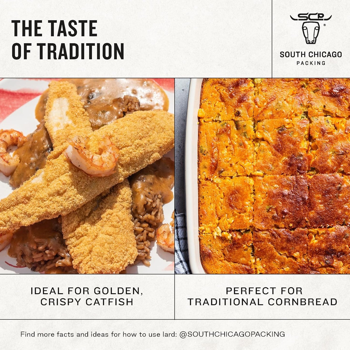 South Chicago Packing Traditonal LARD Shortening, 42 Ounces, Specialty Baking Shortening and Cooking Fat