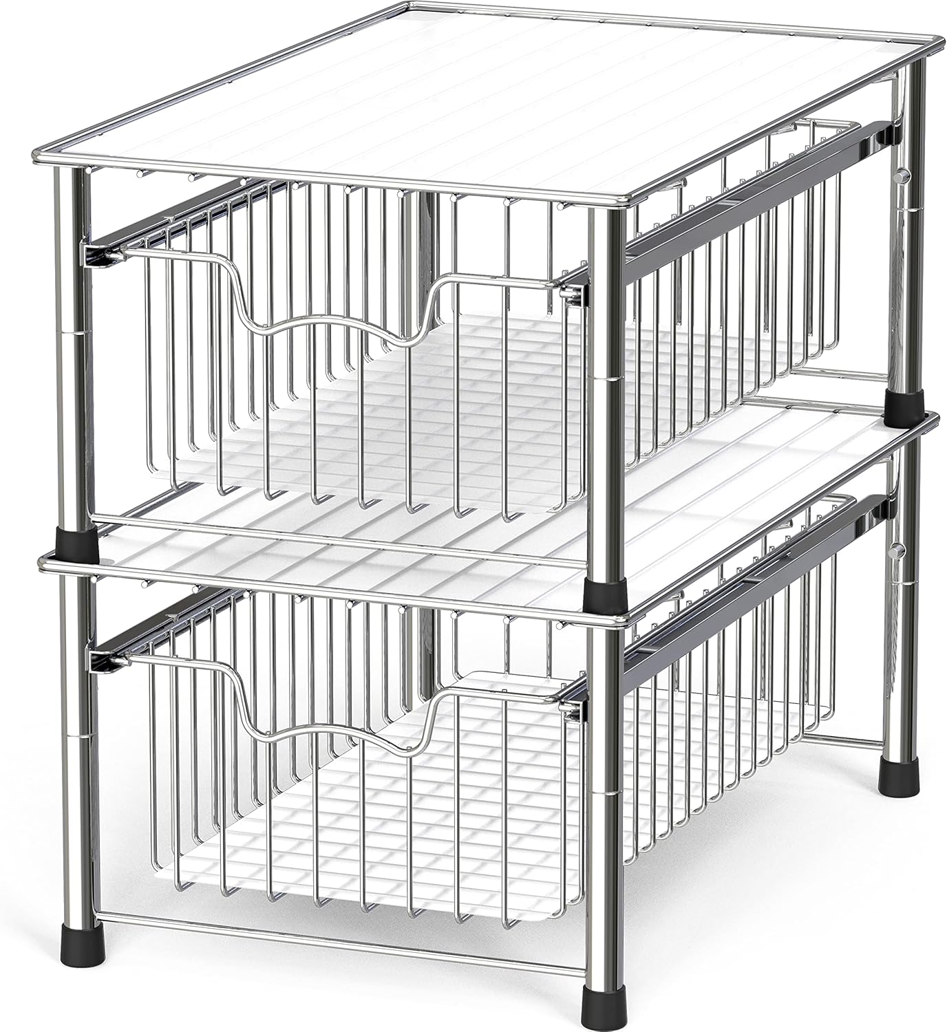 Simple Houseware Stackable Basket Drawer, Chrome