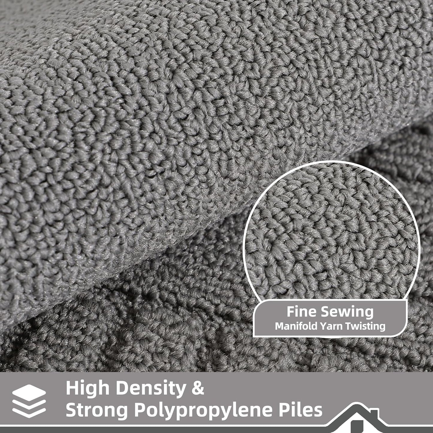 BEQHAUSE-Kitchen-Rugs-Washable-Kitchen-Mats-for- Floor Non-Slip Kitchen Mat Set of 2 Absorbent Kitchen Runner with TPR Non Skid Backing,Grey,20x30inch/20x48inch