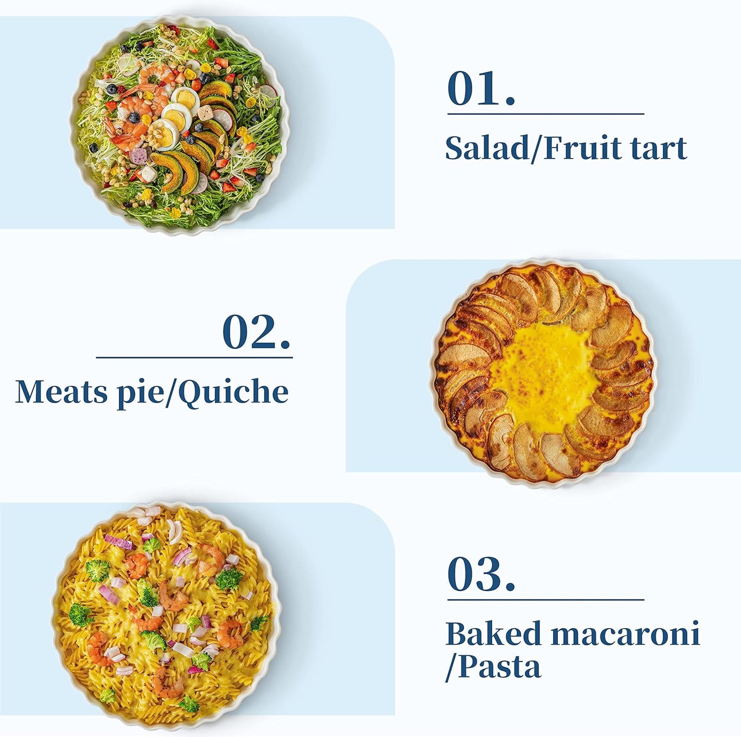 LOVECASA Porcelain Quiche Baking Dish,10 Inch Reusable Pie Pan Quiche Pan, Non-Stick Round Pie Dish, Tart Pan with Ruffled Edge,Pie Pan for Pies | Microwave,Dishwasher,and Oven Safe (White)