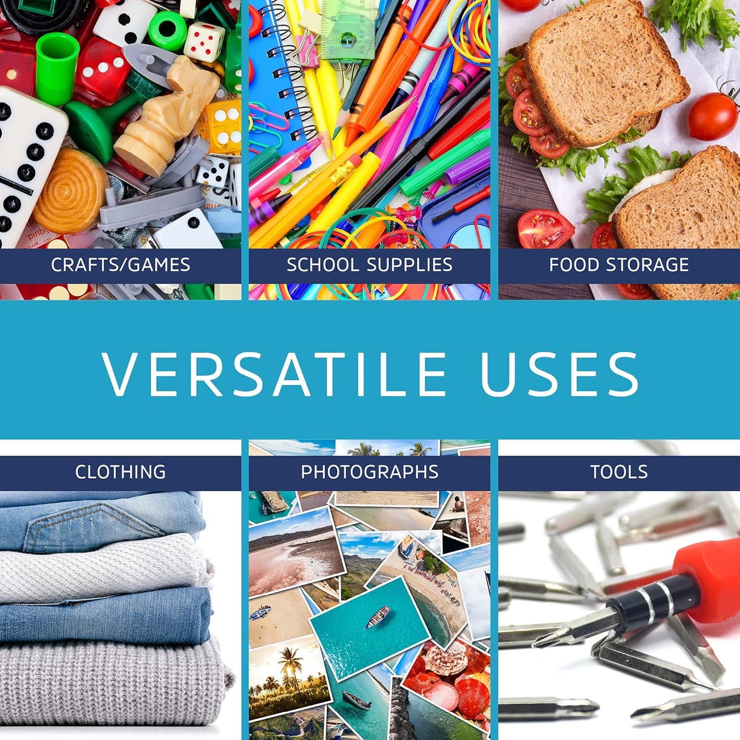 GPI - 7" x 7", Case of 1000, Clear Plastic Reclosable Zip bags, Large, Bulk 2 mil Thick Strong & Durable Poly Baggies With Resealable Zip Top Lock For Travel, Storage, Packaging & Shipping.