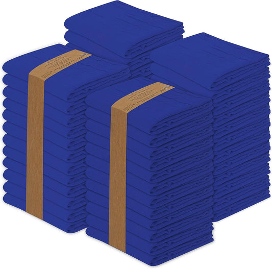 RUVANTI Flour Sack Towels 50 Pack 28x28 Inch, 100% Cotton Tea Towel, Reusable, Machine Washable, Absorbent BarTowels - Dish Cloth Perfect for Drying Dishes & Cleaning - Navy