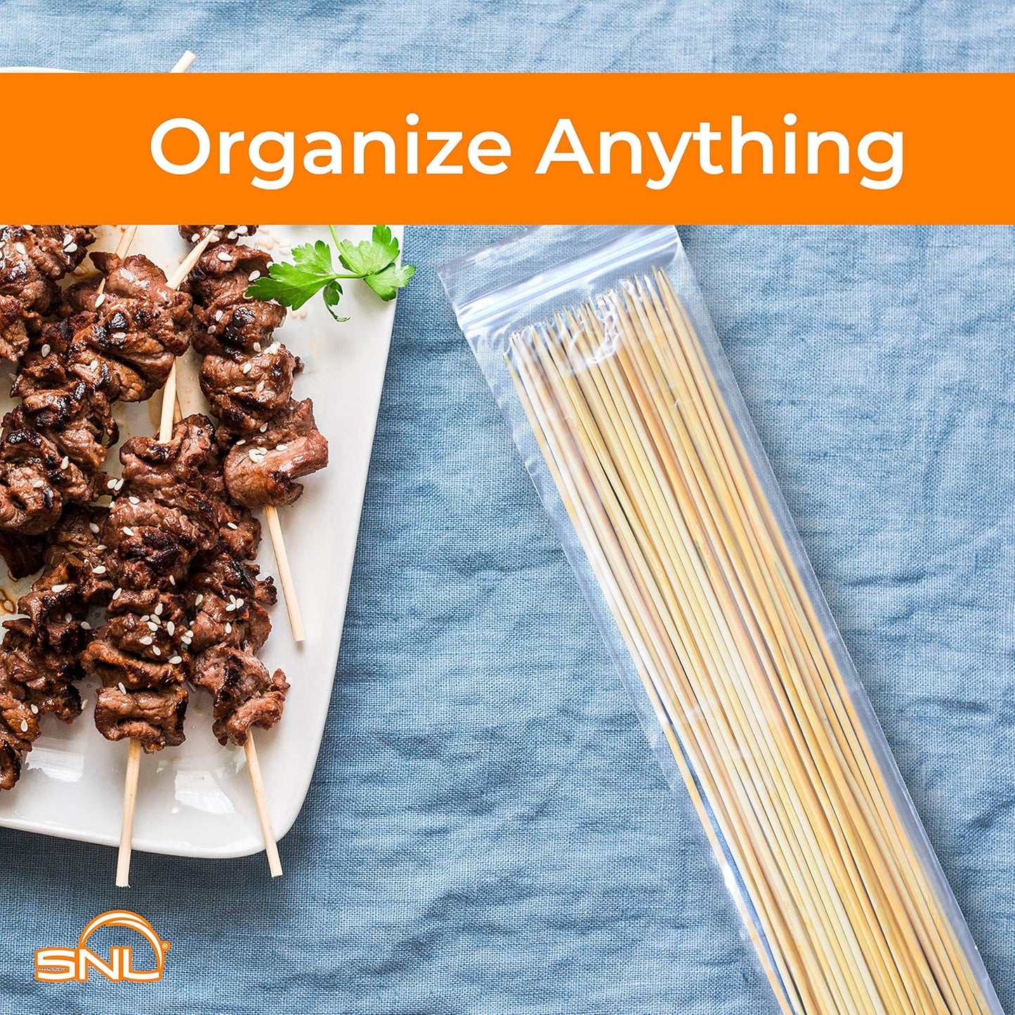 SNL Quality Zipper Lock Reclosable Clear Disposable Plastic Bags, Strong | 3" X 12" - 2 MIL - 100 Bags