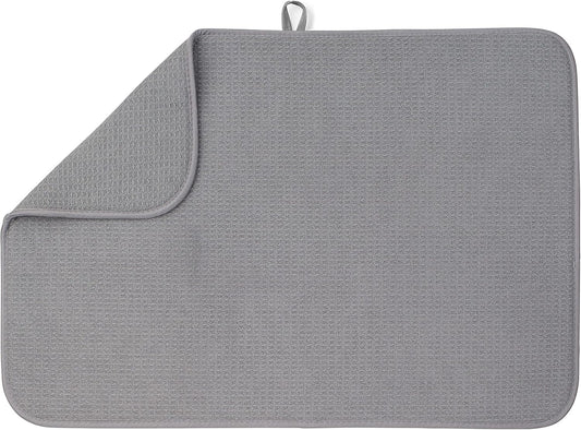 Bellemain XXL Dish Mat 24" x 17" ( LARGEST MAT ) Microfiber Dish Drying Mat , Super absorbent ( Gray )