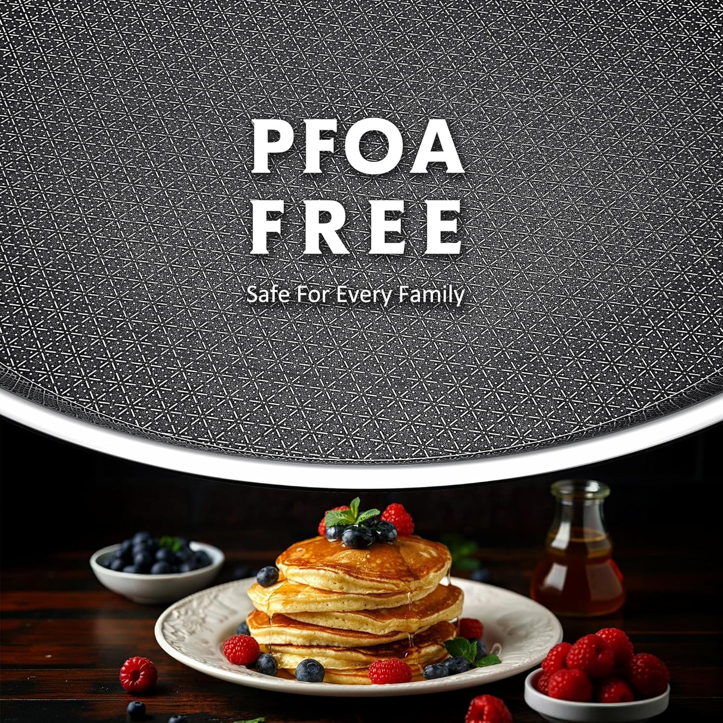 Crepe Pan,10 in Nonstick Crepe Pan, Stainless Steel Flat Skillet,Non Stick Dosa Tawa Comales Para Tortillas Pancake Pan,Dishwasher and Oven Safe Cookware,Induction Compatible, PFOA Free